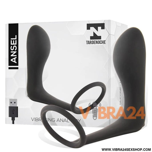 Ansel Anal Plug with Vibration and Cock Ring USB Silicone