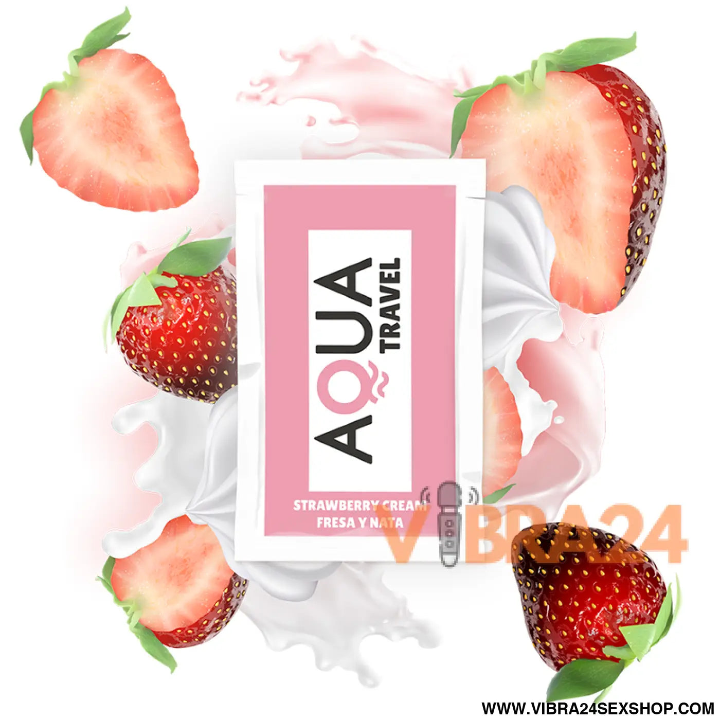 AQUA TRAVEL - LUBRIFICANTE À BASE DE ÁGUA SABOR CREME MORANGO 6 ML