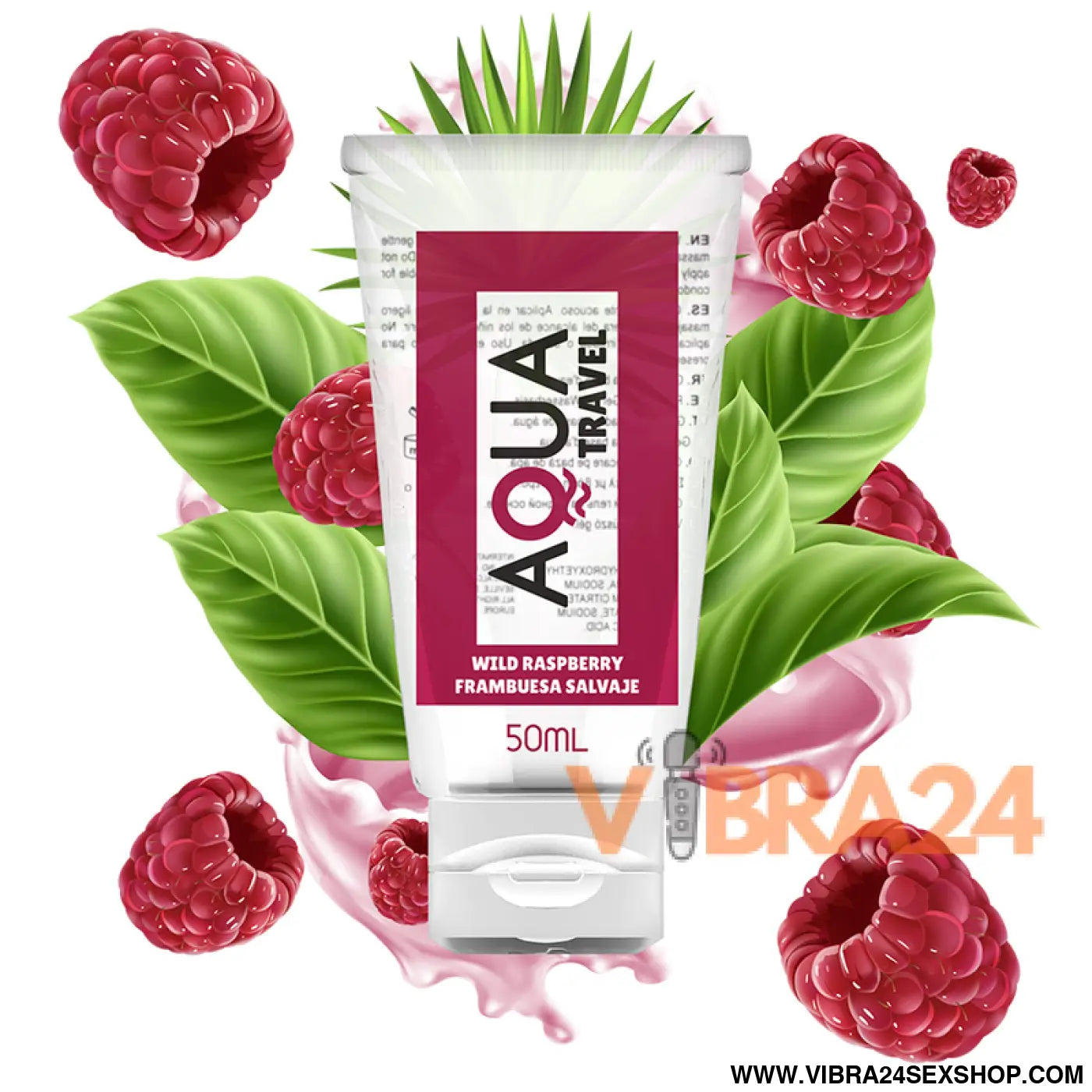 AQUA TRAVEL - LUBRIFICANTE À BASE DE ÁGUA SABOR FRAMBOESA SELVAGEM - 50 ML