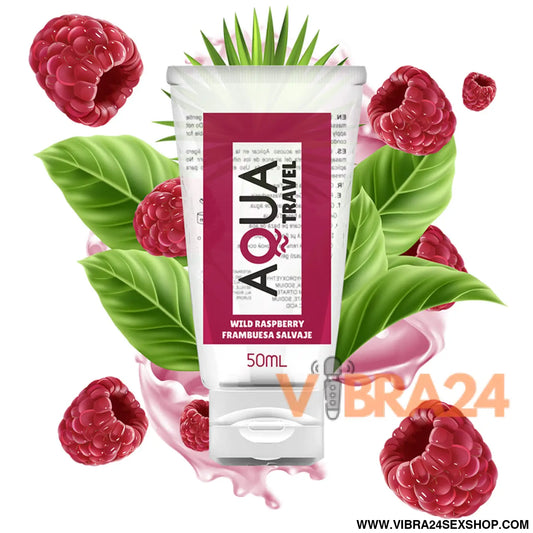 AQUA TRAVEL - LUBRIFICANTE À BASE DE ÁGUA SABOR FRAMBOESA SELVAGEM - 50 ML