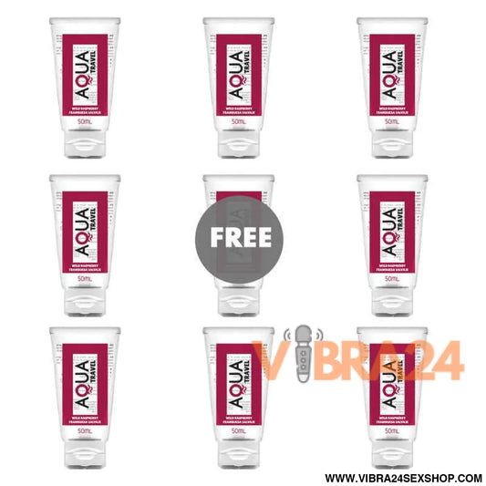 AQUA TRAVEL - LUBRIFICANTE À BASE DE ÁGUA WILD SABBERRY SABOR - 50 ML 8 + 1 GRÁTIS