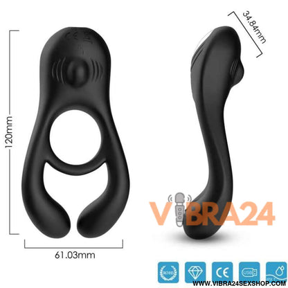 ARMONY - Anel Vibrador Duplo para Casais Veyron Preto