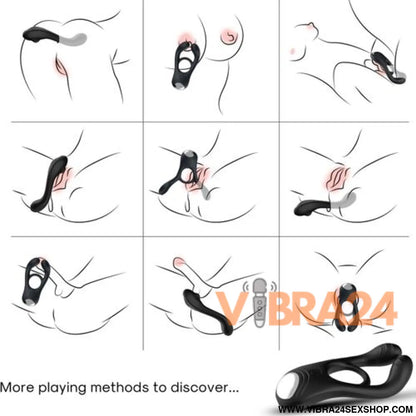 ARMONY - Anel Vibrador Duplo para Casais Veyron Preto