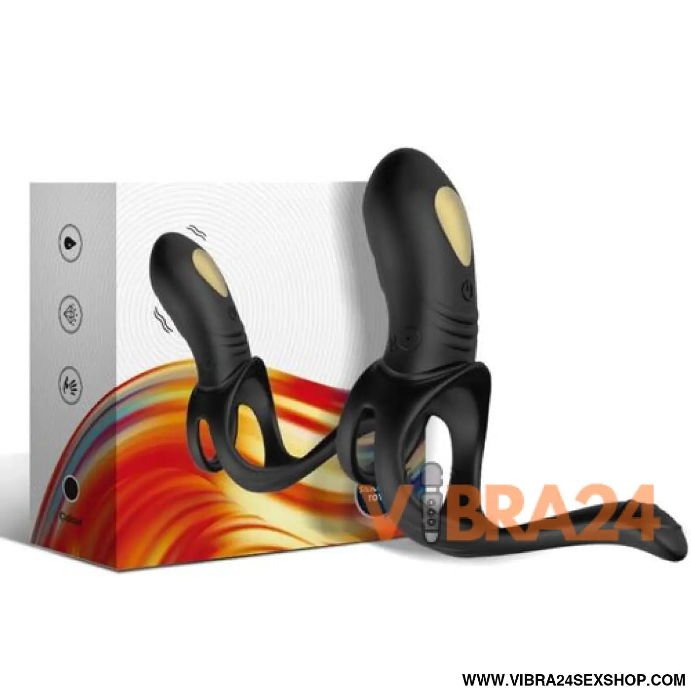 ARMONY - Anel Vibrador para Casais Joy Jumper Ring com Controle Remoto e Plug Anal Preto