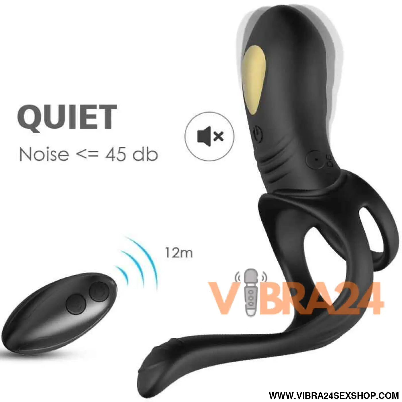ARMONY - JOY JUMPER RING VIBRADOR PARA CASAIS E PLUG ANAL CONTROLE REMOTO PRETO - VIBRA24 SEXSHOP
