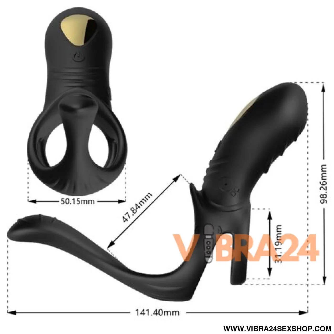 ARMONY - Anel Vibrador para Casais Joy Jumper Ring com Controle Remoto e Plug Anal Preto