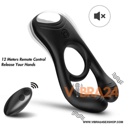 ARMONY - Anel Vibrador para Casais VeYron com Controle Remoto Preto