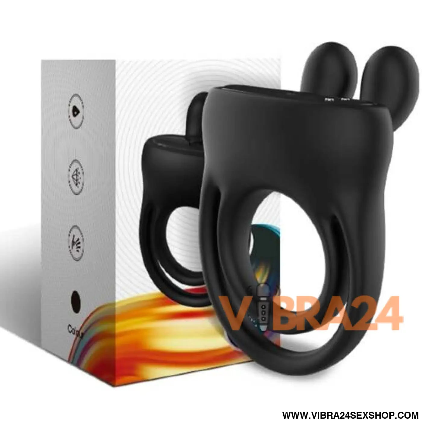 ARMONY - Anel Vibratório Coelho Preto para Estímulo e Prazer