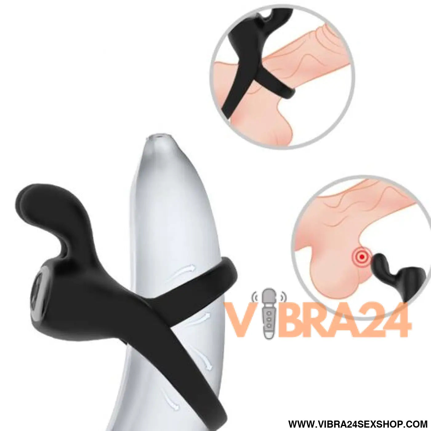 ARMONY - Anel Vibratório Coelho Preto para Estímulo e Prazer