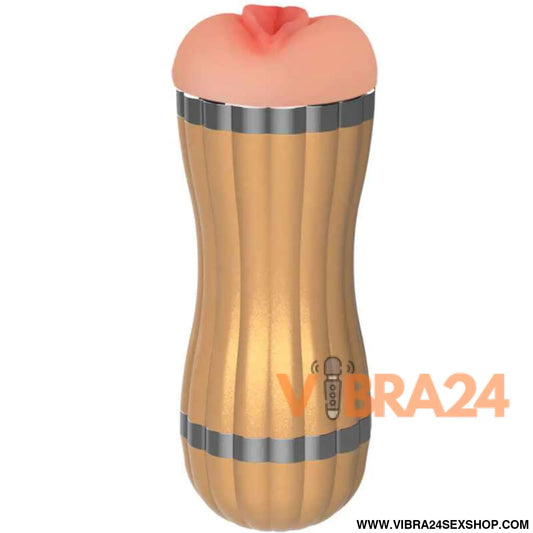 ARMONY - BEVIS DUPLO MASTURBADOR VAGINAL E BOCAL SEM VIBRAÇÃO DOURADO