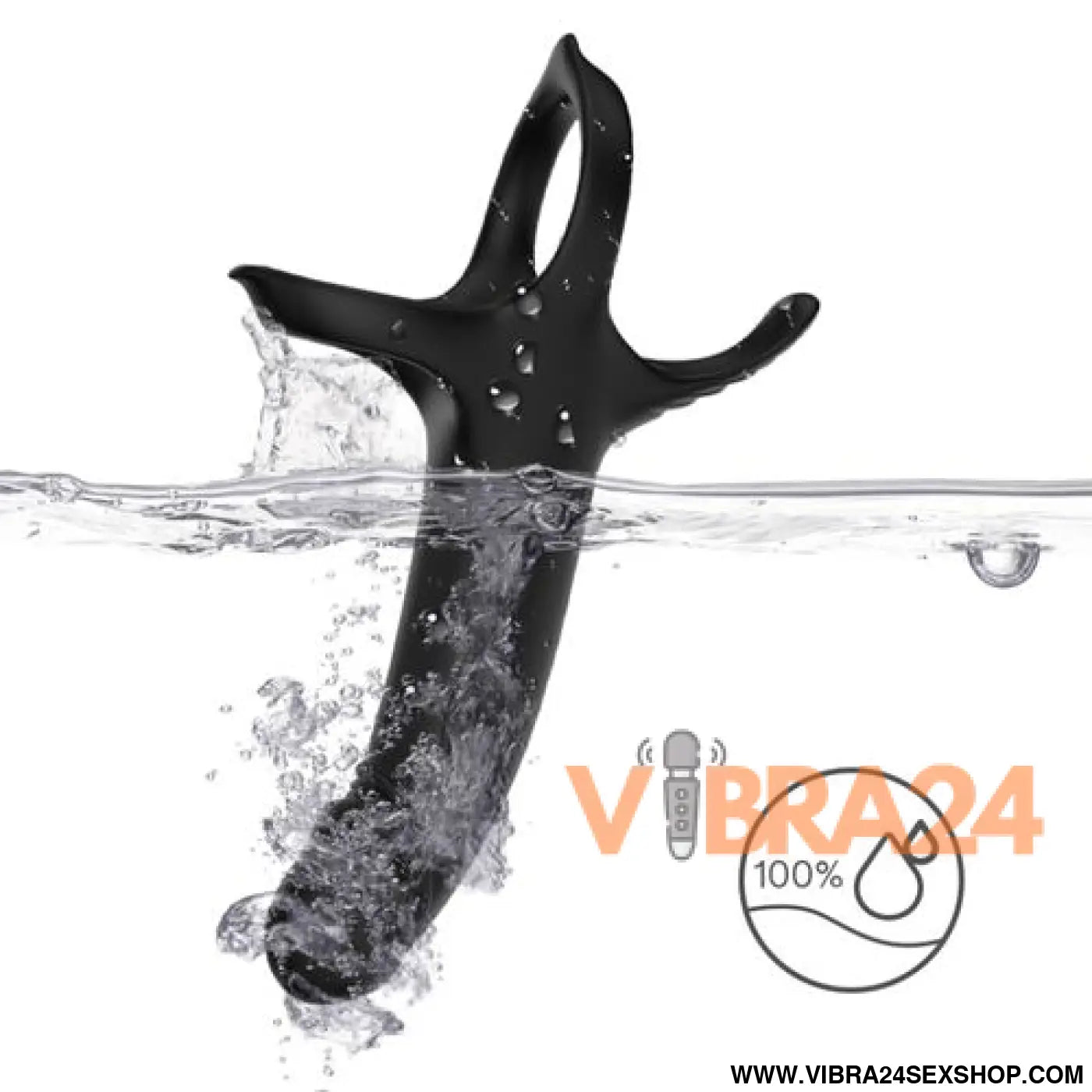 ARMONY - Dildo com Anel Vibrador Preto para Prazer Intenso