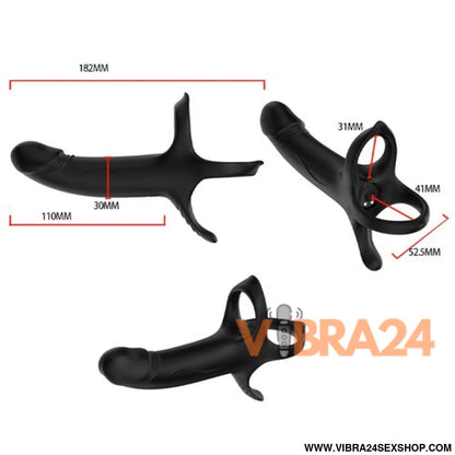 ARMONY - Dildo com Anel Vibrador Preto para Prazer Intenso
