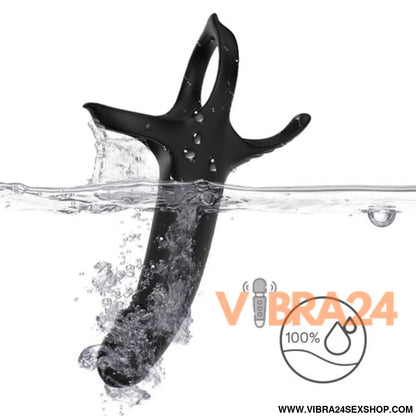 ARMONY - Dildo com Anel Vibrador Preto para Prazer Intenso