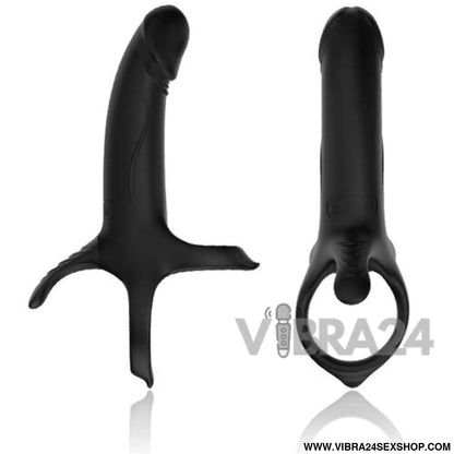 ARMONY - Dildo com Anel Vibrador Preto para Prazer Intenso