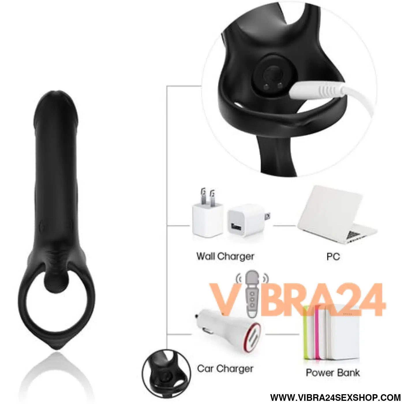 ARMONY - Dildo com Anel Vibrador Preto para Prazer Intenso