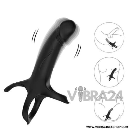 ARMONY - DILDO COM CONTROLE REMOTO VIBRADOR PRETO E ANEL