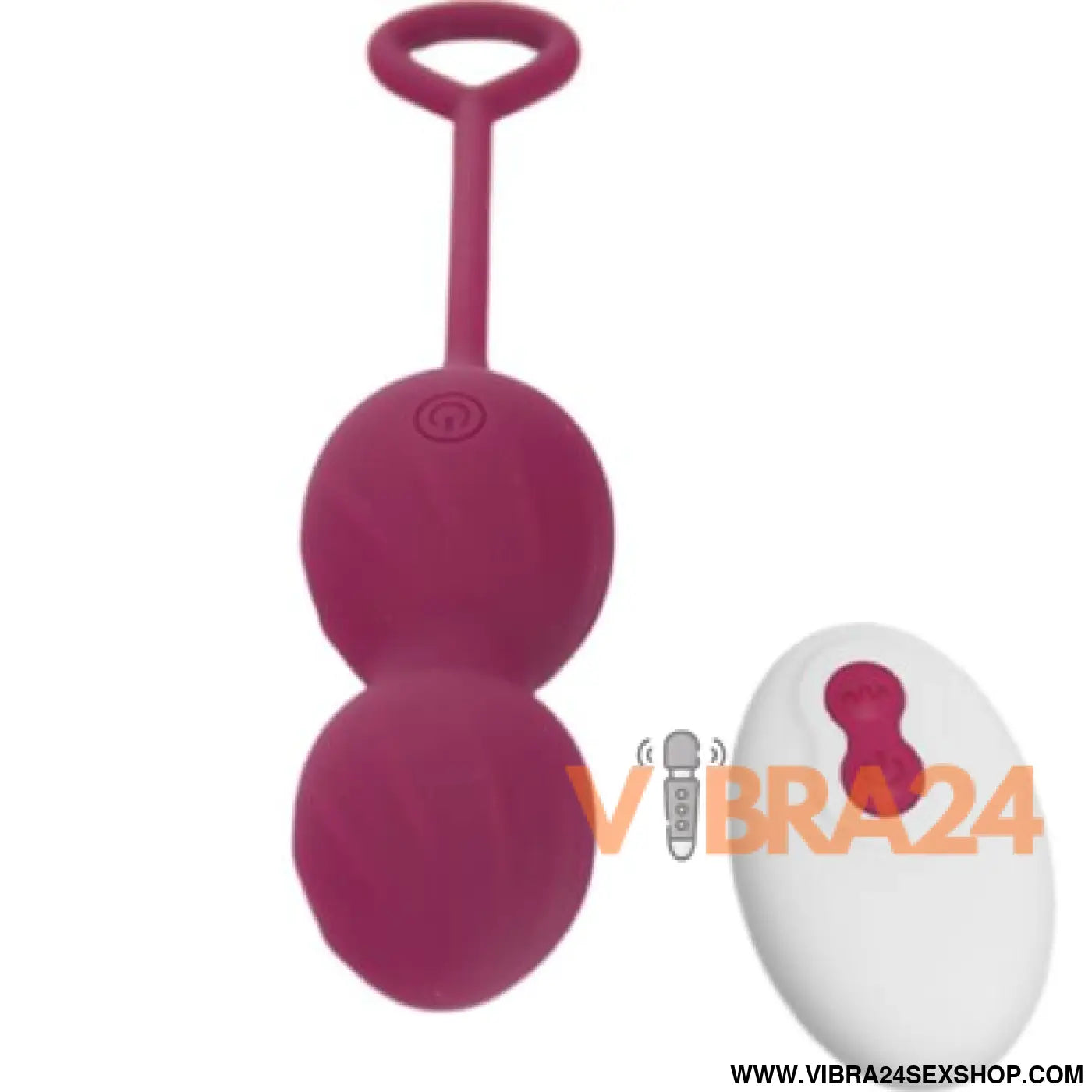 ARMONY - Dumbbell Vibratório Vaginal com Controle Remoto e 10 Vibrações em Vermelho Escuro - VIBRA24 SEXSHOP