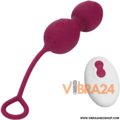 ARMONY - Dumbbell Vibratório Vaginal com Controle Remoto e 10 Vibrações em Vermelho Escuro - VIBRA24 SEXSHOP