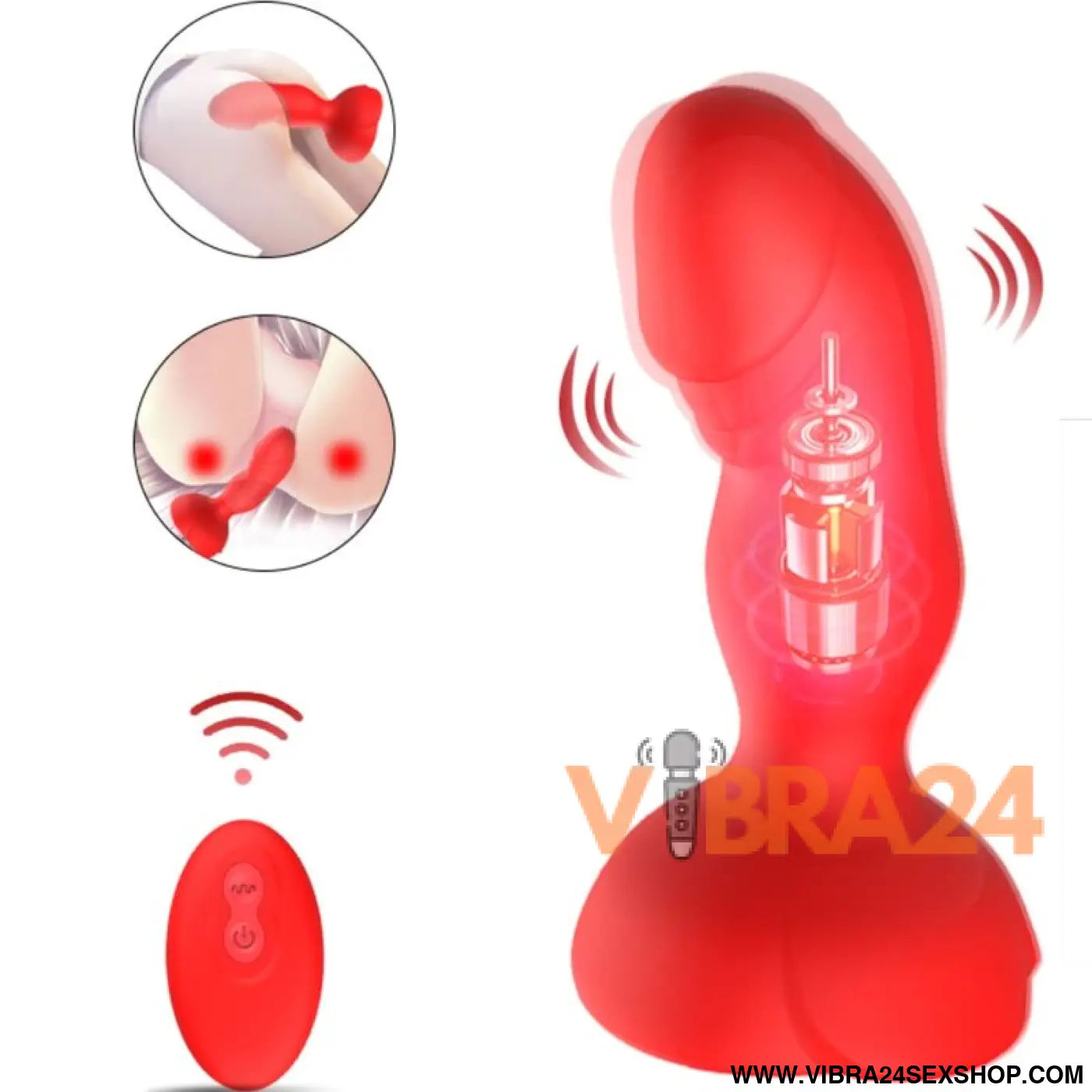 ARMONY - EXTREME A BLOOM VIBRADOR ROSE E PLUG ANAL CONTROLE REMOTO VERMELHO
