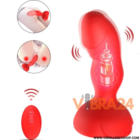 ARMONY - EXTREME A BLOOM VIBRADOR ROSE E PLUG ANAL CONTROLE REMOTO VERMELHO