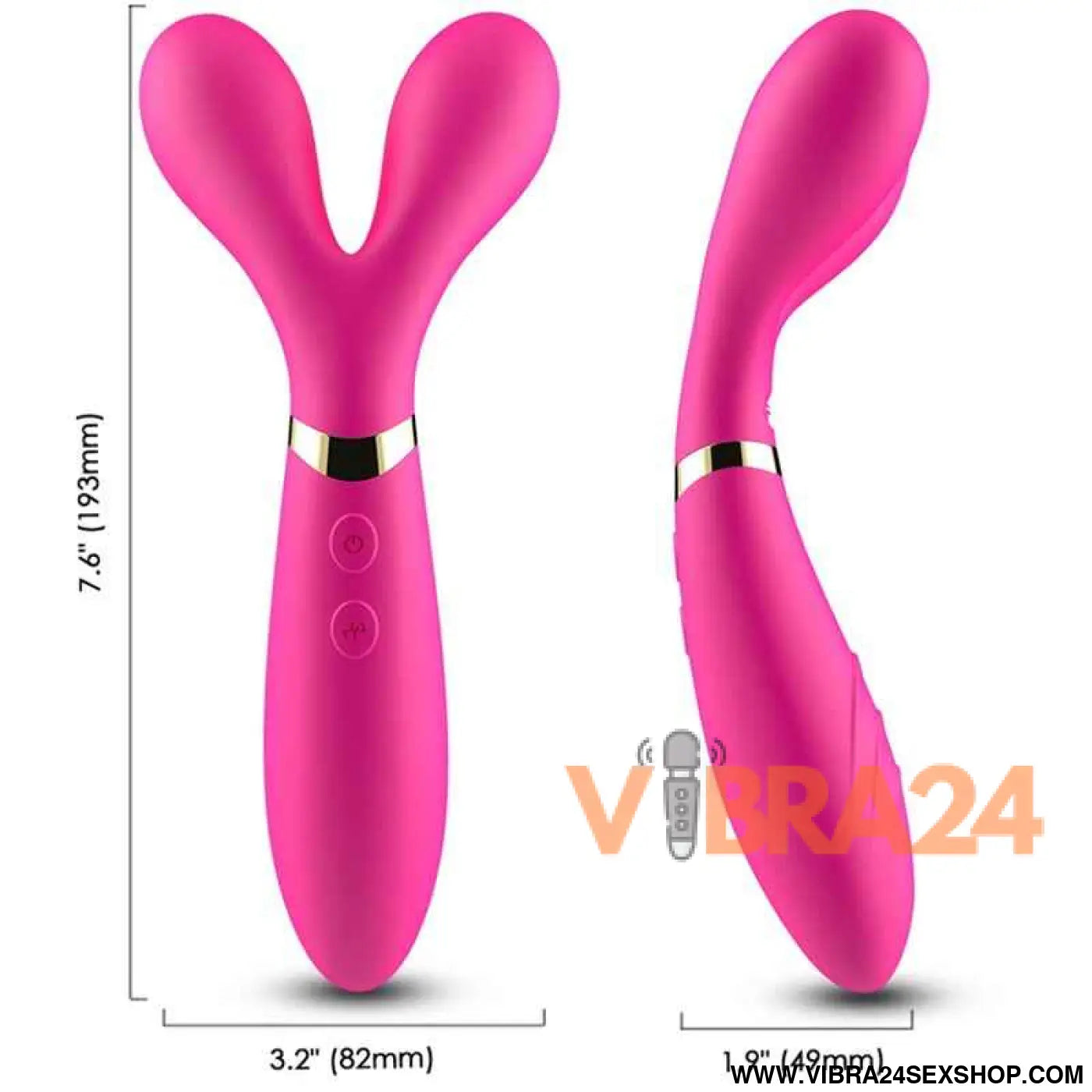 ARMONY - MASSAGER Y-WAND E VIBRADOR CABEÇA DUPLA FÚCSIA