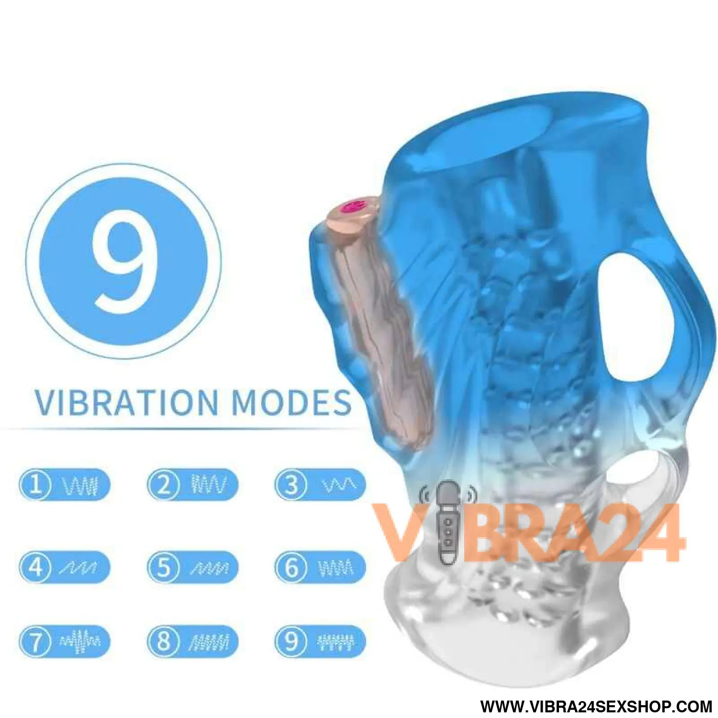 ARMONY - MASTURBADOR DEDO E VIBRADOR GRADIENTE AZUL