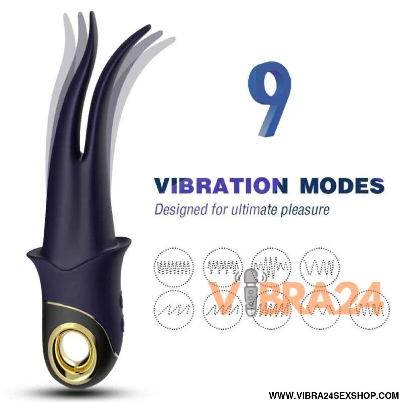 ARMONY - SHADOW VIBRADOR DUPLA CABEÇA PROVOCANDO AZUL
