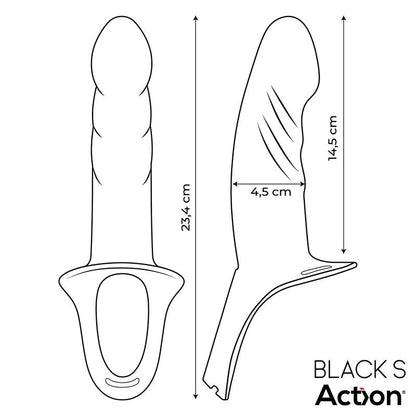 Strap-On with Hollow Dildo Premium Silicone Size S Black