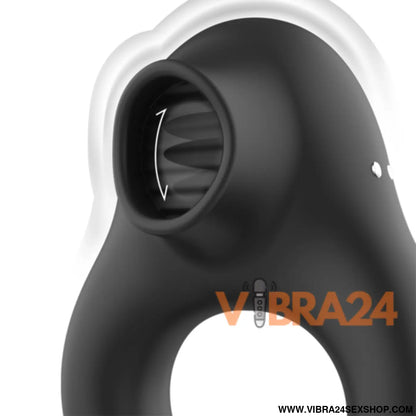 ARNMONEY - Anel Vibrador Silicone 3 Motores Recarregáveis Preto e Ouro