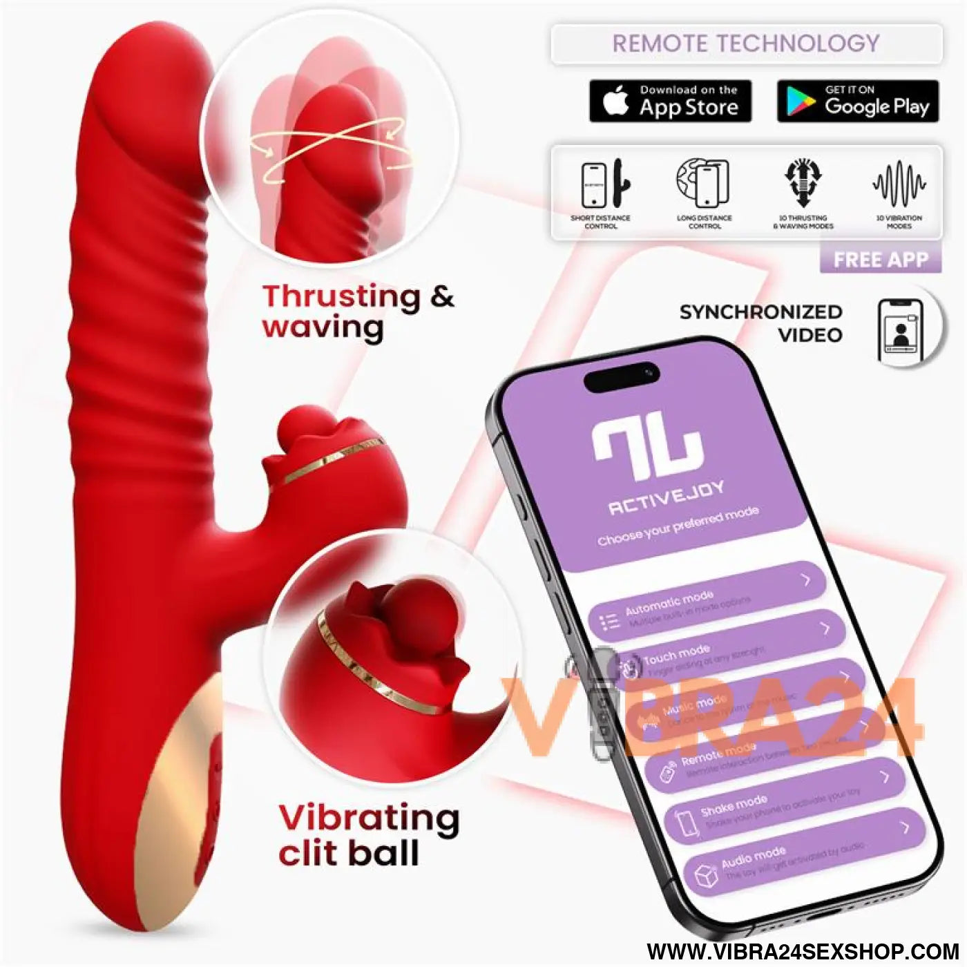 Ascen Thrusting and Waving Vibe with App Magnetic USB