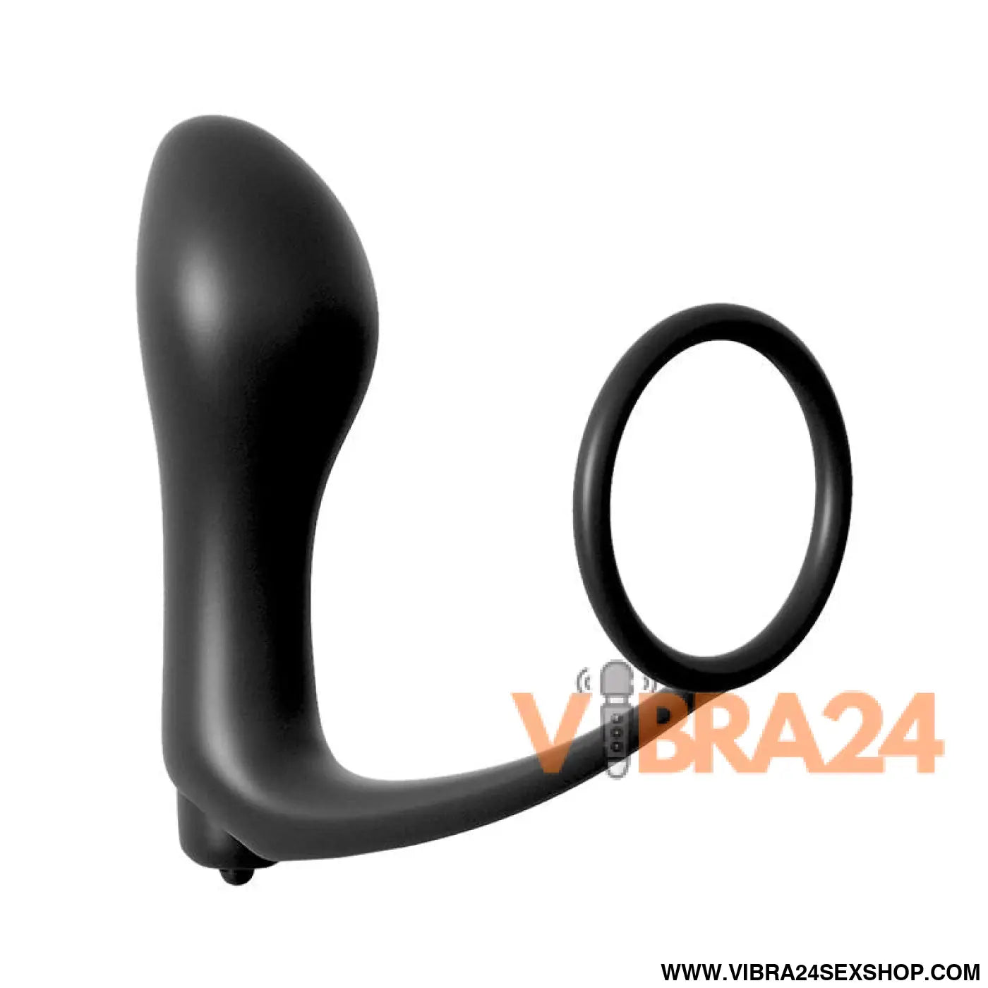 Ass-Gasm Cockring Vibrating Plug - Colour Black
