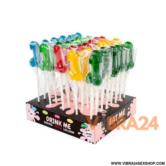 Assorted Display Flavored Penis Shaped Lollipop with Alcohol 40 pcs