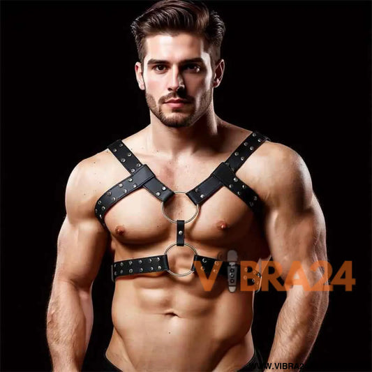 Aurum Male Chest Bondage Harness Vegan Leather