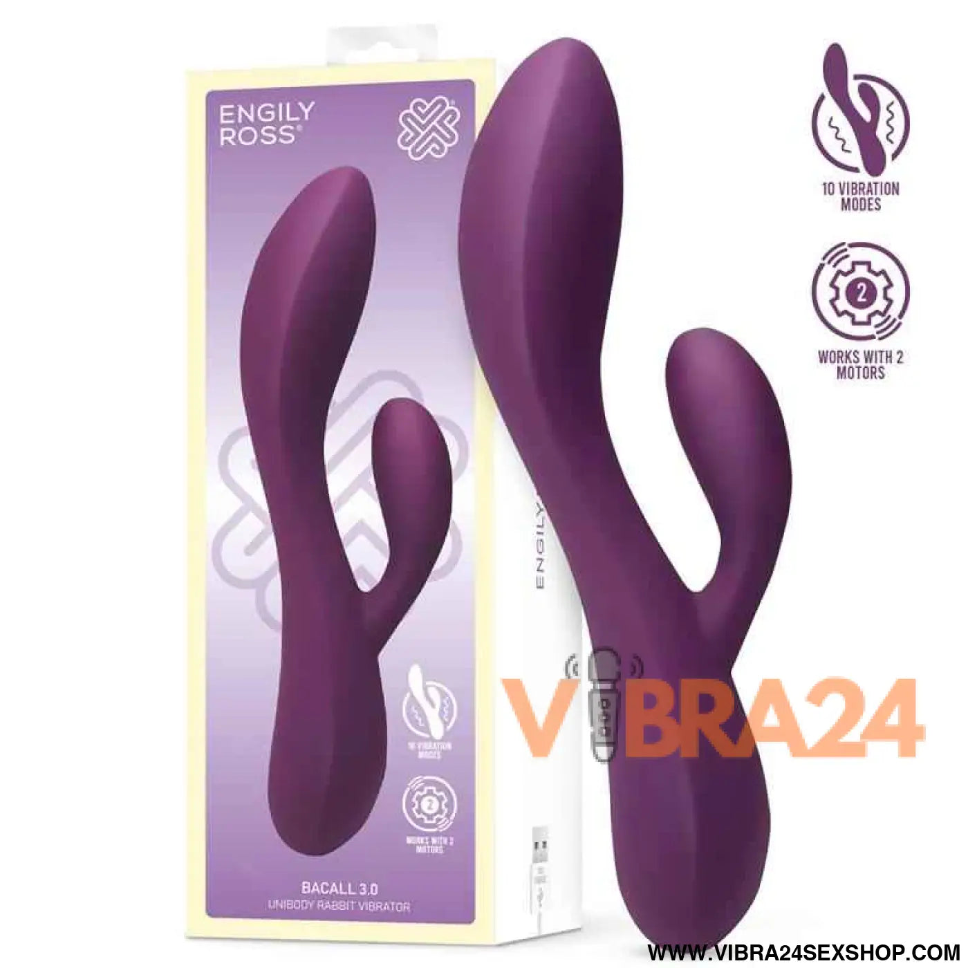 Bacall 3.0 Vibe Injected Liquified Silicone Double Motor USB