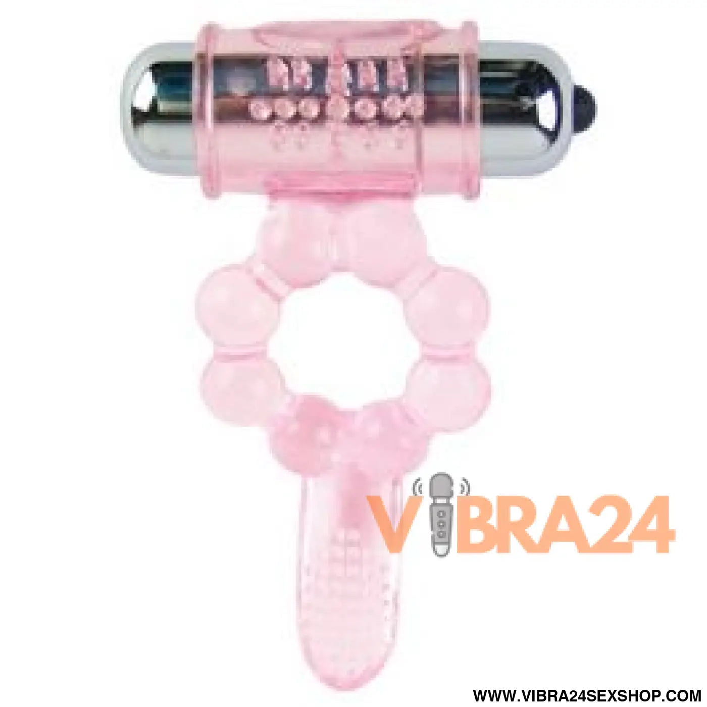 Baile - Anel de Silicone Vibratório Rosa com 10 Ritmos de Língua