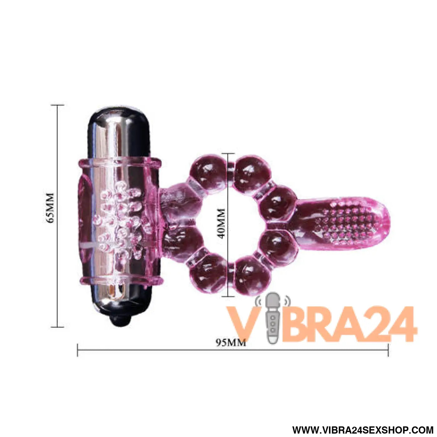 Baile - Anel de Silicone Vibratório Rosa com 10 Ritmos de Língua