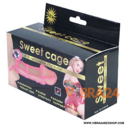 BAILE - Capa e Anel Peniano Silicone Doce 10 Ritmos para o Pênis Rosa