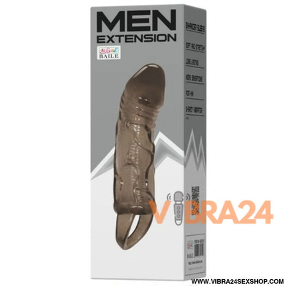 BAILE - Capa Extensora de Pénis Preta com Ala para Testículos 13.5 cm