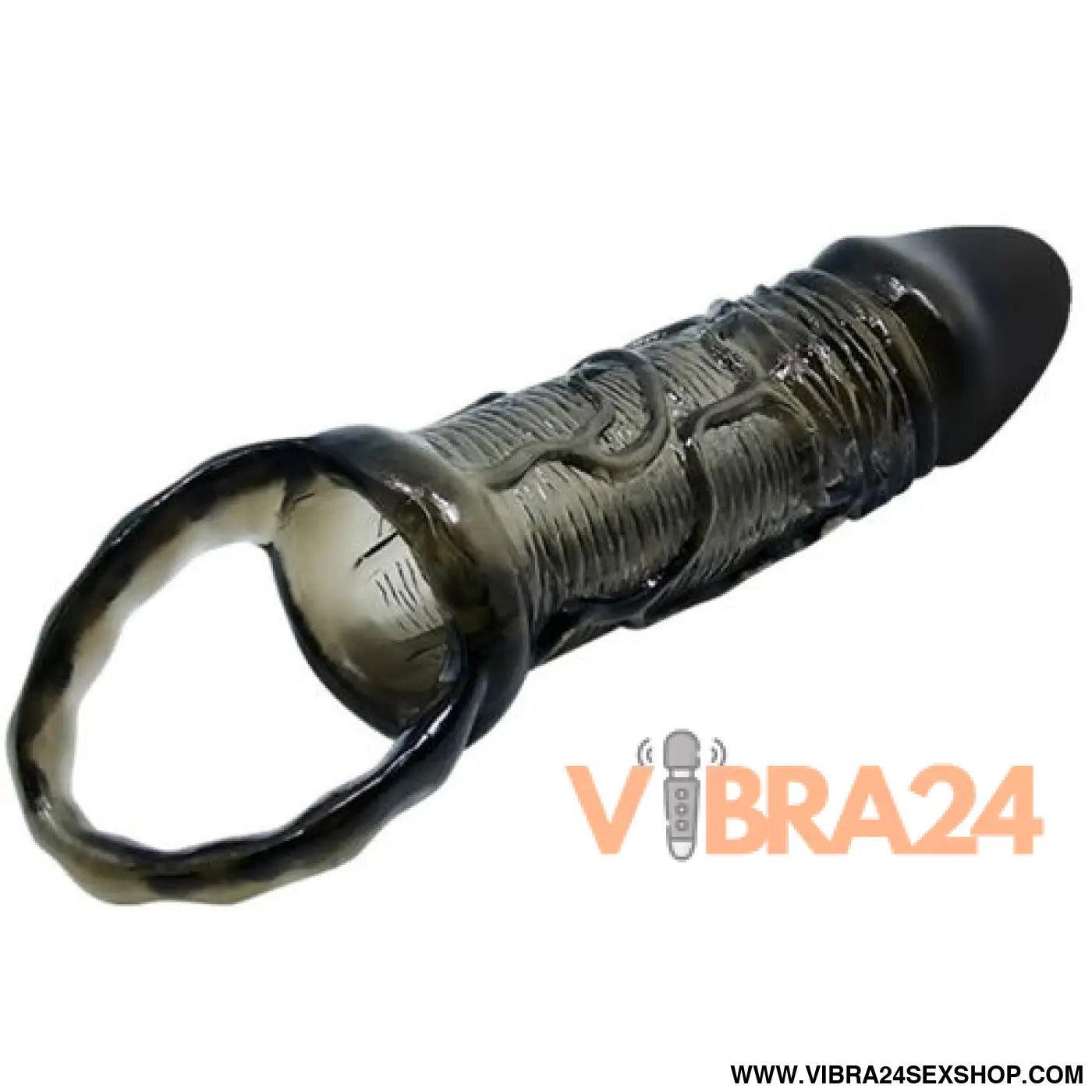 BAILE - Capa Extensora de Pénis Preta com Ala para Testículos 13.5 cm