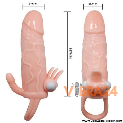 BAILE - Capa para Pênis com Estimulação Clitoriana e Anal 16.5 cm para Brave Man