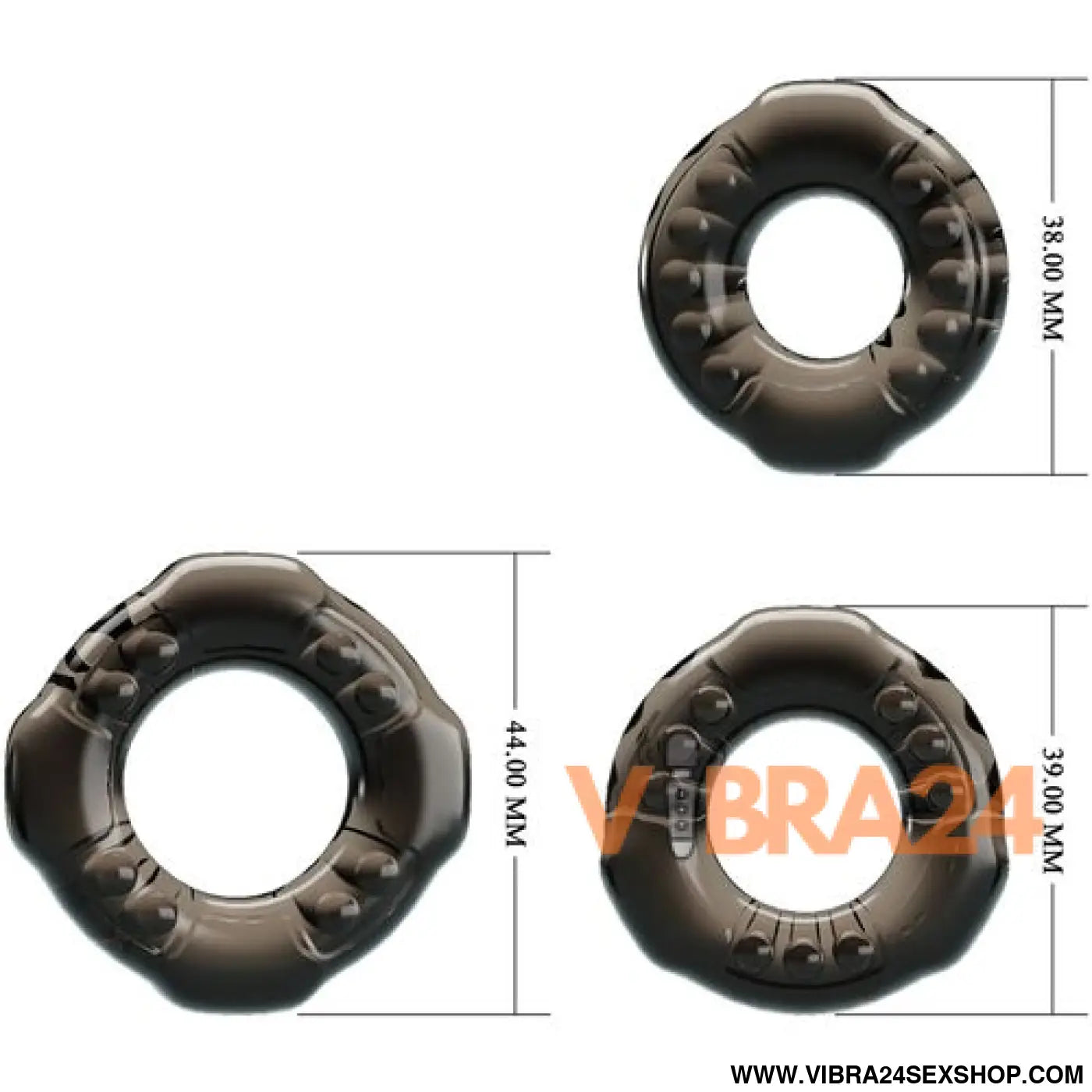 BAILE - COCK RINGS YVONNE CONJUNTO 3 ANÉIS PARA PÉNIS