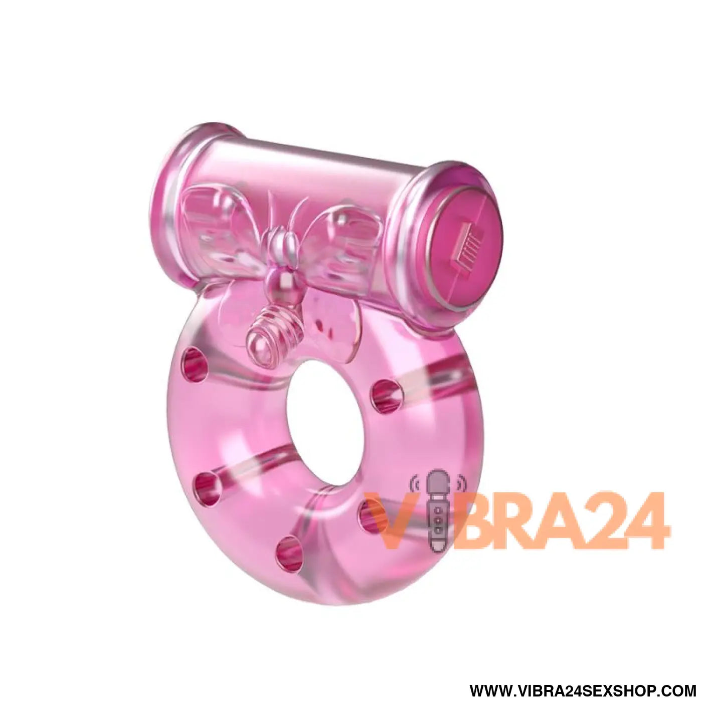 Baile Vibrating Cock Ring with Condom Pink