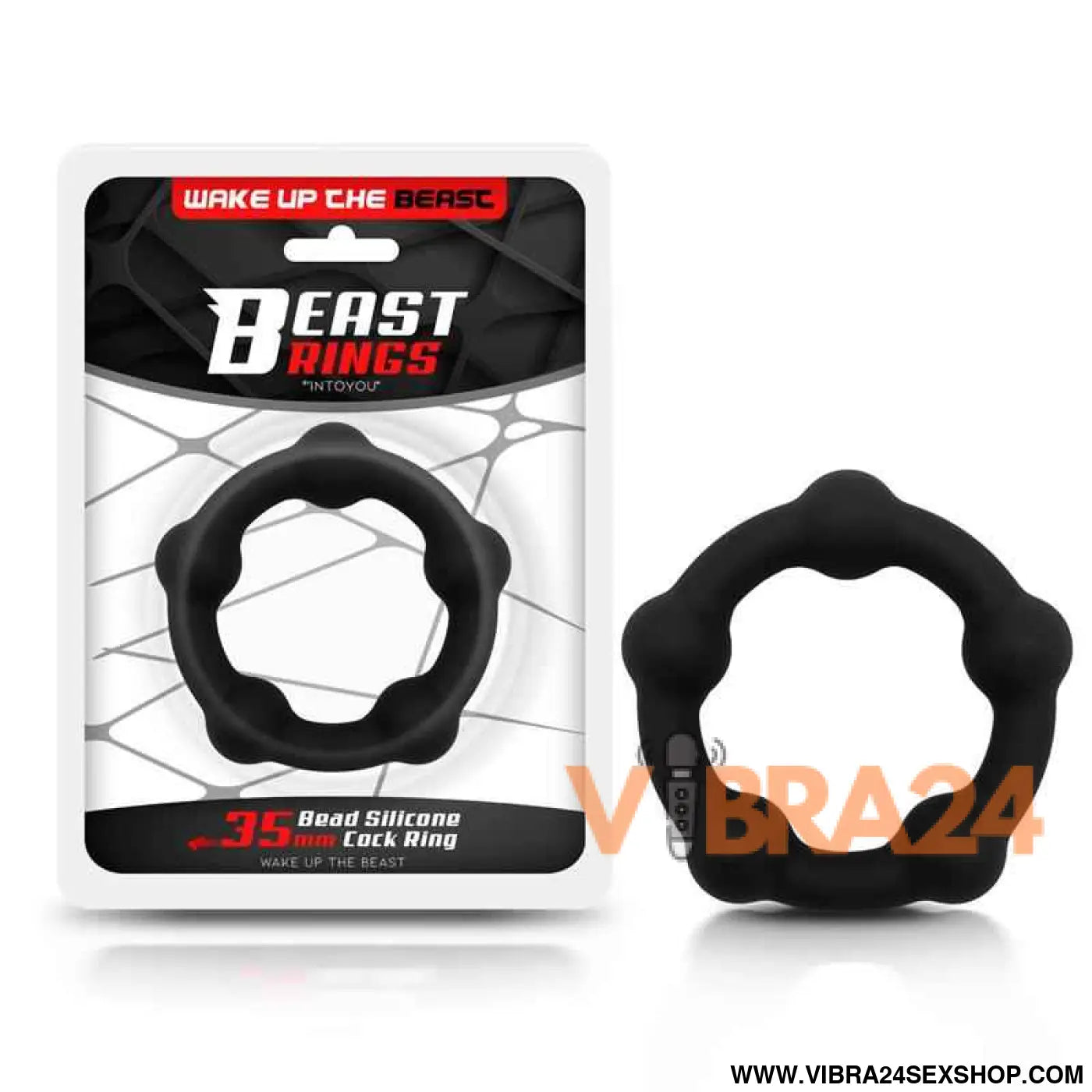 Bead Solid Cock Ring Silicone 3.5 cm Black