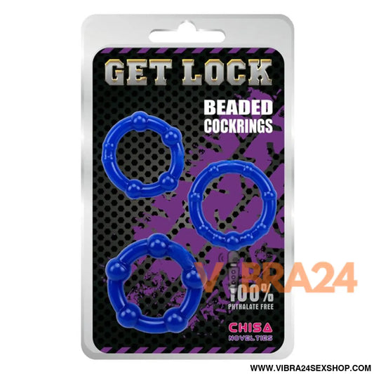 Beaded Cock Rings-Blue