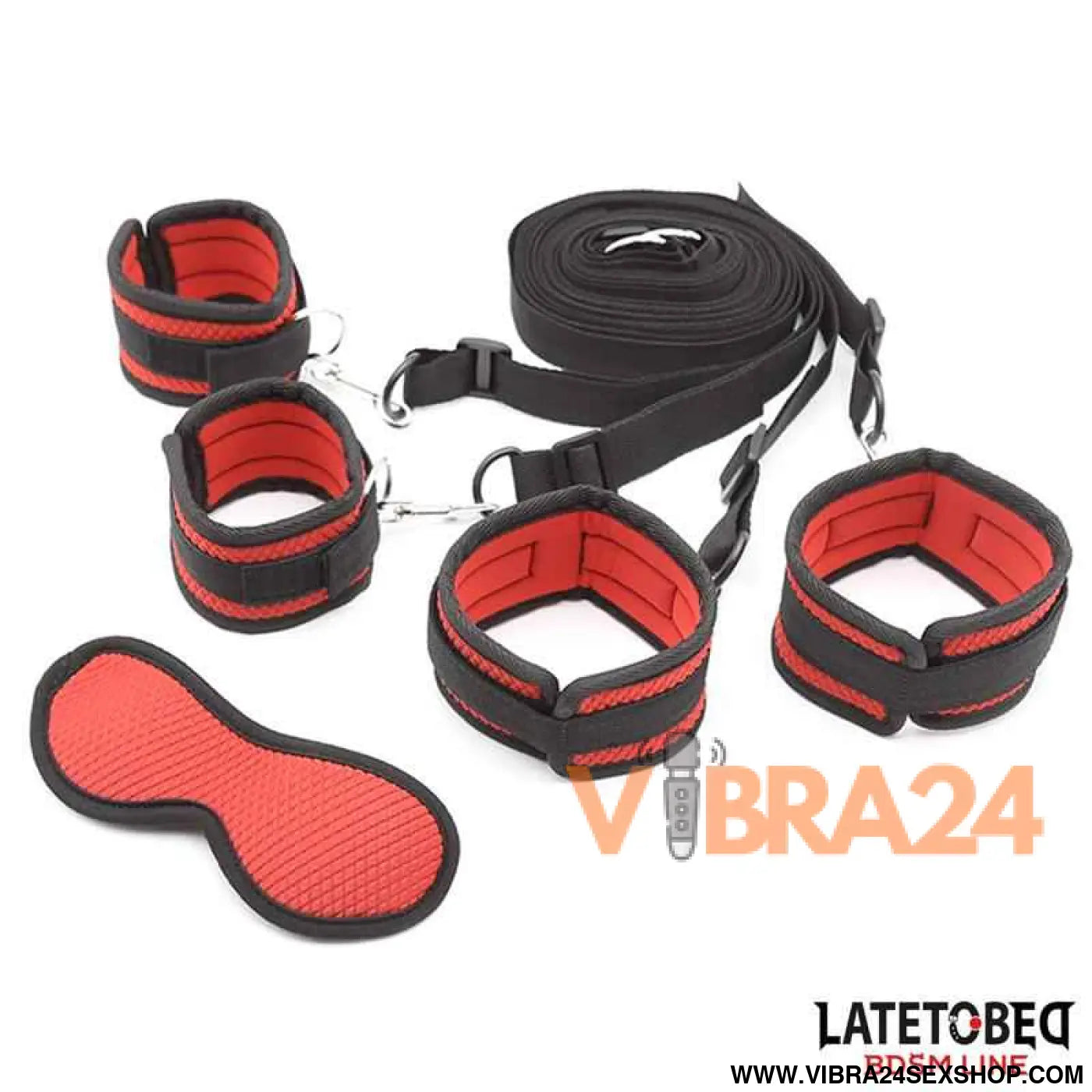 Bed Eestraint Set with Blindfold Adjustable Cuffs