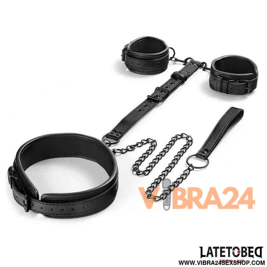 Behind back neck to wrist restraints