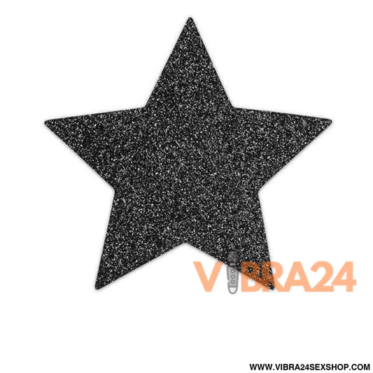 BIJOUX - INDISCRETS BLACK STAR FLASH NIPPLE CAPS