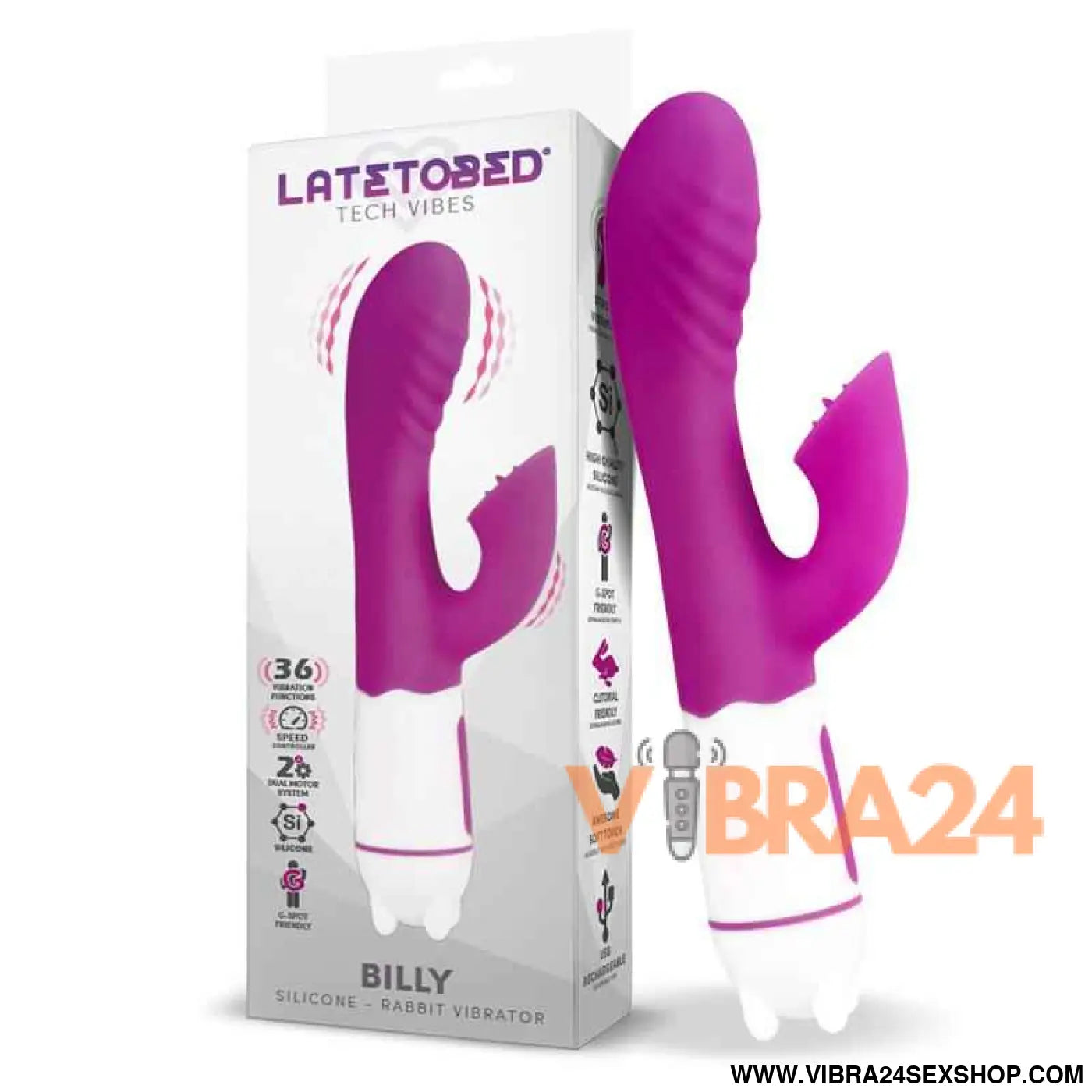 Billy USB Vibrator 36 Functions Silicone Purple