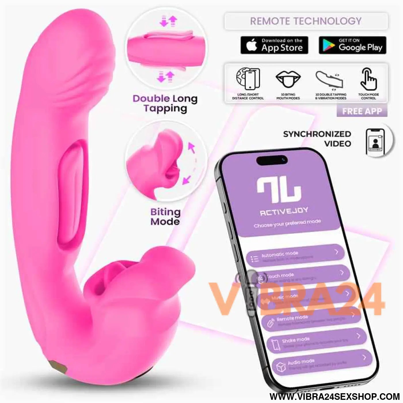Bimby Biting and Double Tongue Tapping Vibrator with App