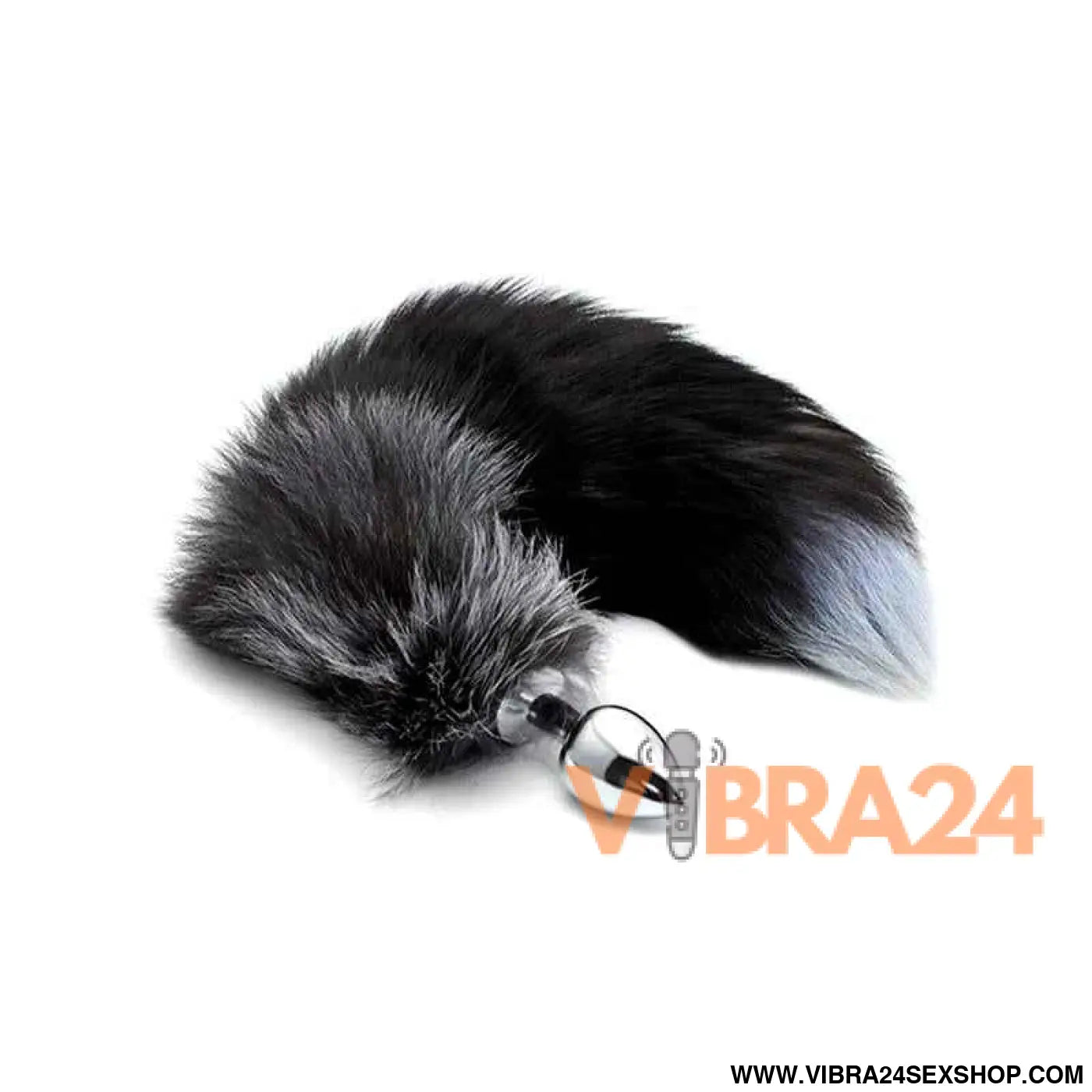Black And White Fox Tail Plug M